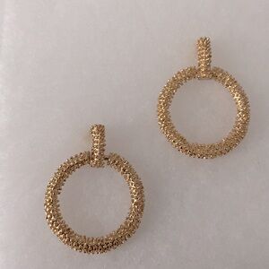 2/$20 Elegant Textured Gold Hoop Earrings